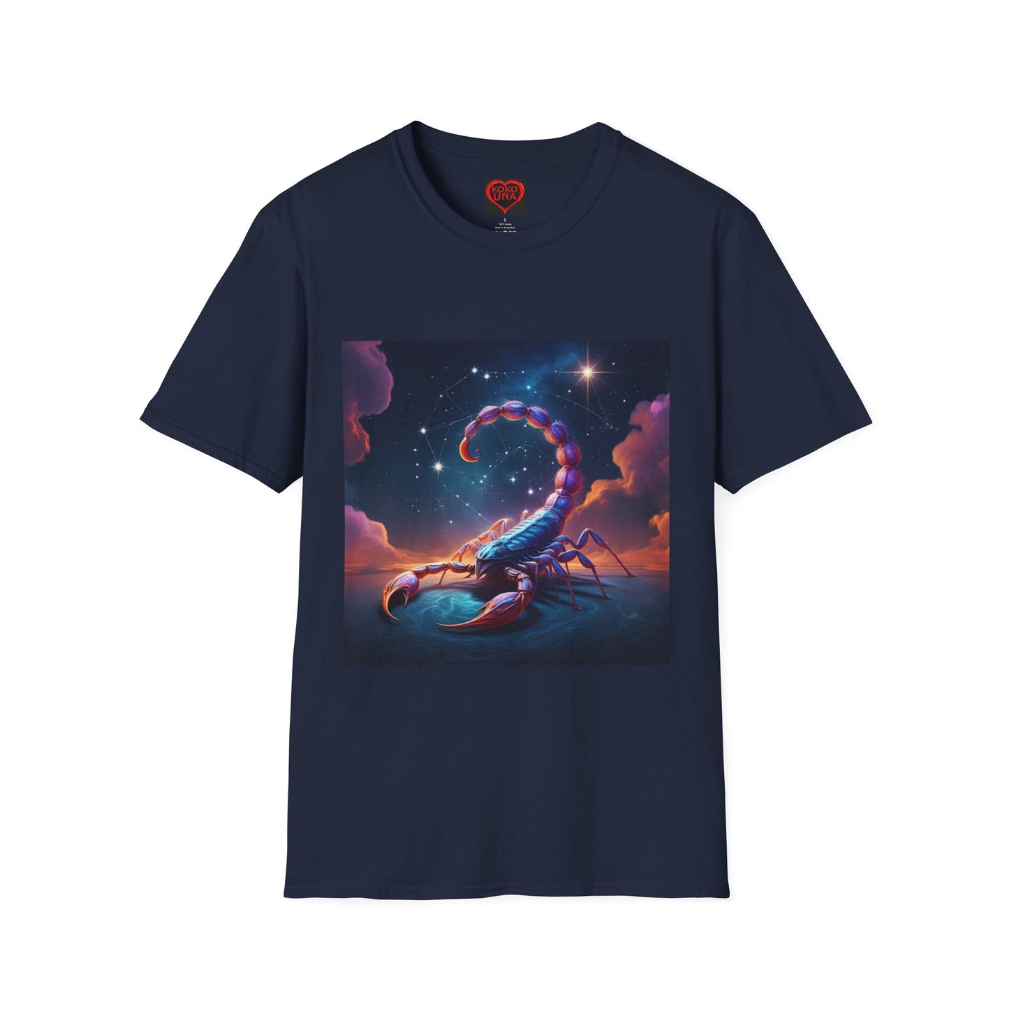 Zodiac by Koko Una- Scorpio Scorpion (Picture ONLY)- Unisex Softstyle T-Shirt - Astrology Inspired