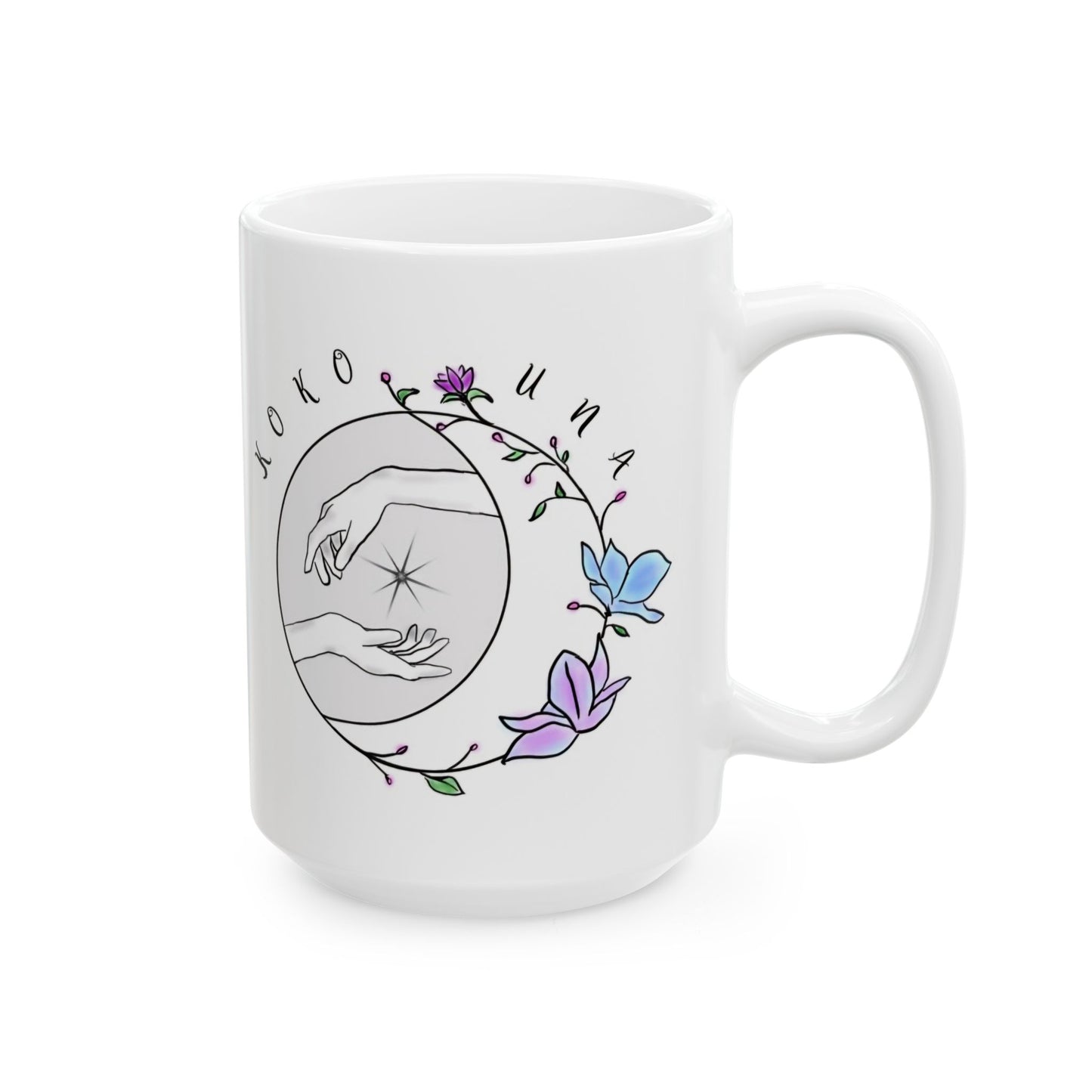 Koko Una LOGO White Ceramic Mug, (11oz, 15oz)